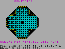 Solitaire screenshot 2 for ZX Spectrum